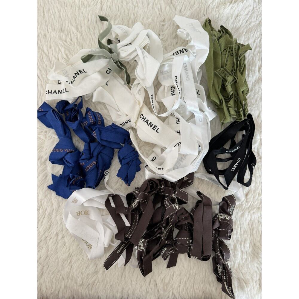 Assorted Designer Luxury Ribbons Chanel Hermes Dior Louis Vuitton Gucci Bundle